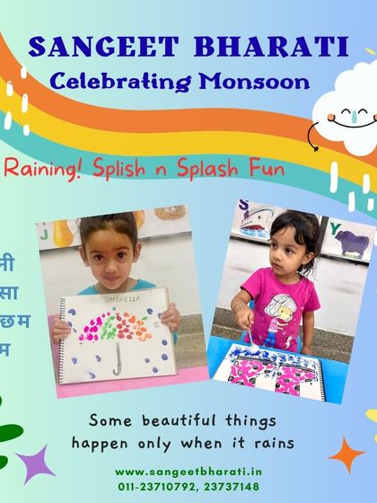 The monsoon season inspires a splash of creativity at our preschool. Here, our little artists are making colorful umbrella art using finger painting, a wonderful sensory activity that celebrates the beauty of the rains.