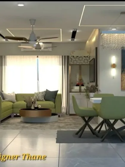 A duplicate view showcasing the harmonious blend of colors and lighting in this luxury apartment interior design.