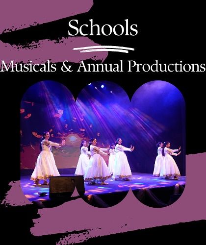 We help schools design and execute full length musical productions, from initial concept to the final performance on stage.