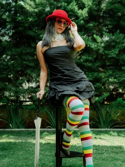 Another shot from the whimsical garden shoot, capturing the fun and imaginative spirit of the theme.