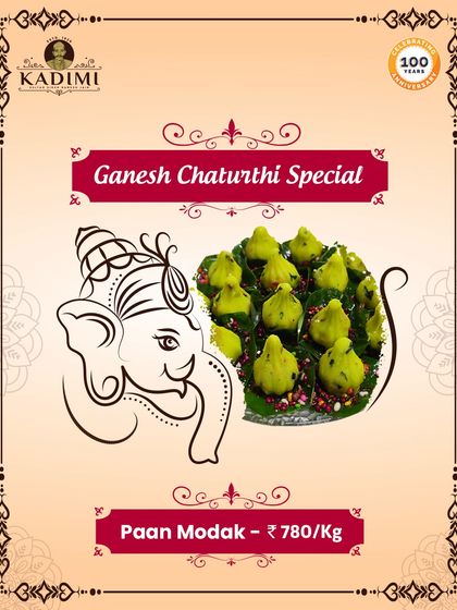 Our Paan Modak is a unique and royal offering for Ganesh Chaturthi, crafted with love and the refreshing flavour of paan.