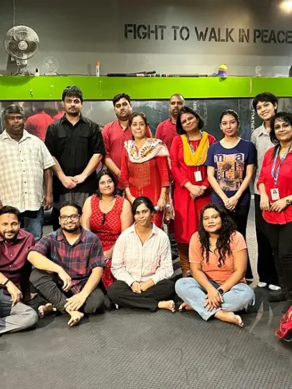 Here is the team from Water Aid India after a successful and empowering self-defense workshop. My goal is to create a positive and collaborative environment where colleagues learn to support and protect each other.