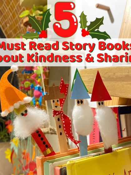 For the holidays, I love sharing stories about kindness and sharing. These festive bookmarks were a craft we made to go along with our favorite Christmas books.