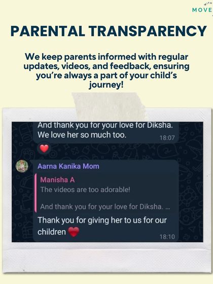 We believe in parental transparency, keeping you informed with regular updates, videos, and feedback on your child's journey.