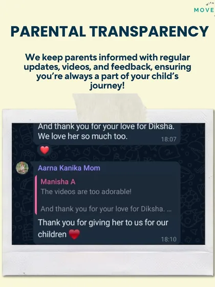 We believe in parental transparency, keeping you informed with regular updates, videos, and feedback on your child's journey.