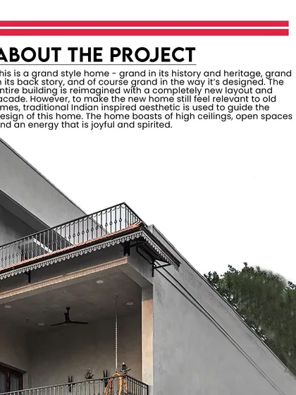 This feature describes Prangan as a grand style home in its history and heritage, where a traditional Indian aesthetic was used to guide the design.