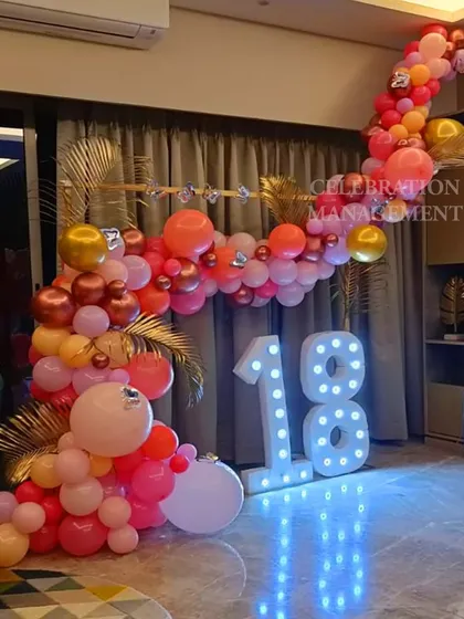 This setup proves that you can have a fun, tropical-themed party any time of the year with the right decorations.