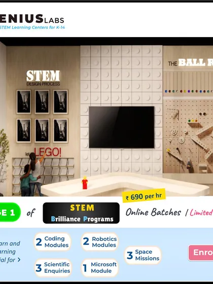 Stage 1 of our STEM Brilliance Program includes modules in coding, robotics, space missions, and scientific inquiries. It's a comprehensive introduction to the world of STEM.