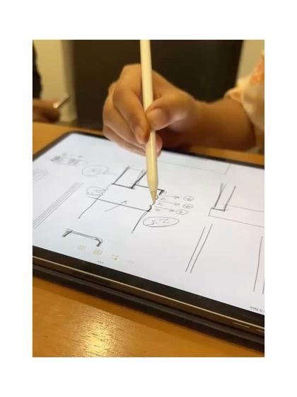 Every great design starts with a simple sketch. Our process always involves brainstorming and sketching out ideas, whether on paper or a tablet, to resolve details and explore possibilities before moving forward.