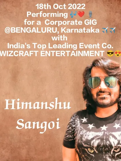 The poster for a corporate gig I performed at in Bengaluru with India's top event company, Wizcraft.
