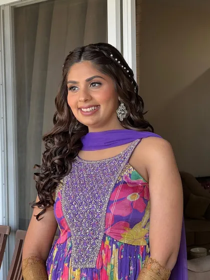 Kajol's happy expression says it all. The goal is always to create a look that makes my clients feel confident and joyful.