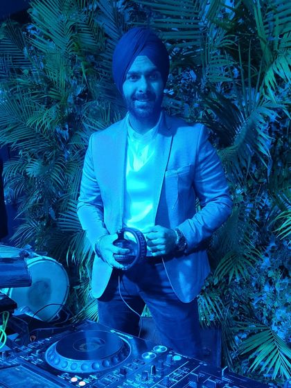 Another look from Manjeet and Lauren's wedding, ready to get back to the music.