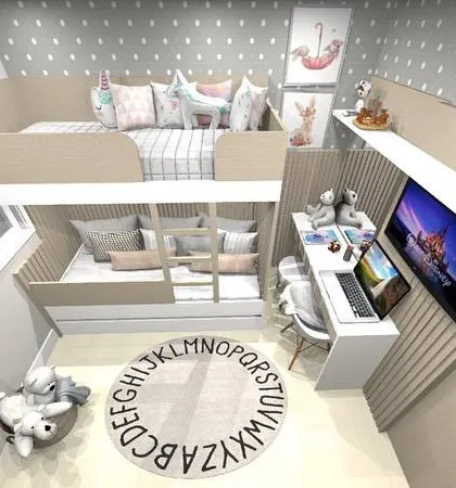 A duplicate image showing the compact and highly functional layout of the bunk bed room.