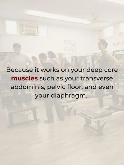 Pilates works your deep core muscles, including the transverse abdominis and pelvic floor. A strong core is the foundation for a strong, balanced body.