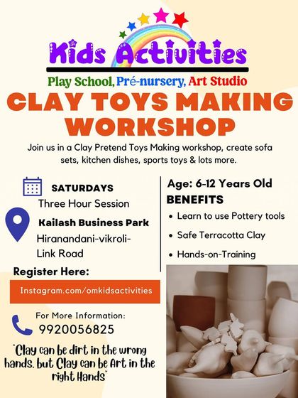 "Clay can be dirt in the wrong hands, but clay can be art in the right hands." Our Clay Toys Making Workshop teaches kids aged 6-12 to use pottery tools and safe terracotta clay to create their own pretend toys, from sofa sets to kitchen dishes.