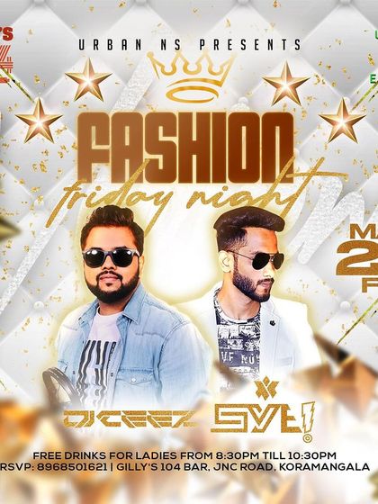 "Fashion Friday Night" at Gilly's 104, featuring an exclusive Bollywood audio-visual set.