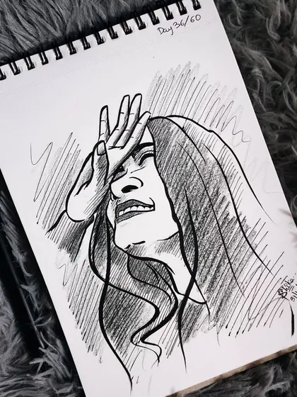 This caricature captures a very specific and funny expression. It's always fun to draw moments of real, candid emotion.