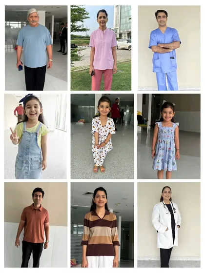 A collage of the diverse cast I worked with during the Medanta shoot. I provided natural, camera-ready makeup for men, women, and children, tailoring the look to each individual.
