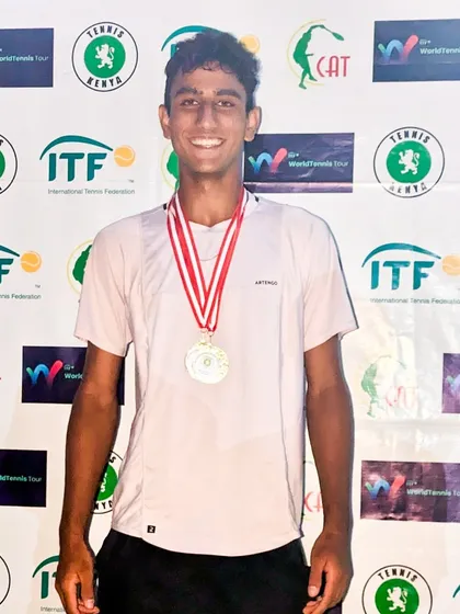 A clean sweep for Aarjun Pandit, winning the double crown in both singles and doubles at the Junior ITF J60 Tennis Tournament in Nairobi, Kenya.