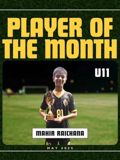 Mahir Raichana, our U11 Player of the Month for May 2025.