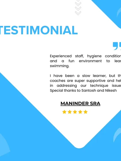 "I have been a slow learner, but the coaches are super supportive." Thank you, Maninder. We believe in providing a fun, hygienic, and supportive environment for everyone, regardless of their learning pace.