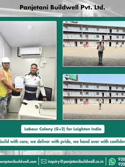 A moment of pride as we officially hand over the completed G+2 labour colony project to Leighton India. We build with care, deliver with pride, and hand over with confidence.