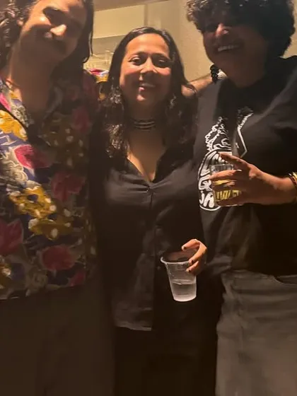 A happy moment with friends at the Bangalore show. The best nights are the ones where the community comes together, feeling safe and free to be themselves.