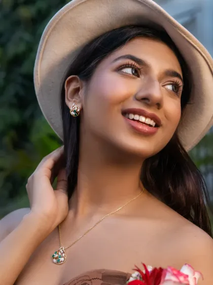 This is how our Aranya Collection comes to life. It's designed for women who move with quiet confidence. The pieces are light enough to live in but hold a depth and intention that feels unmistakable when worn.