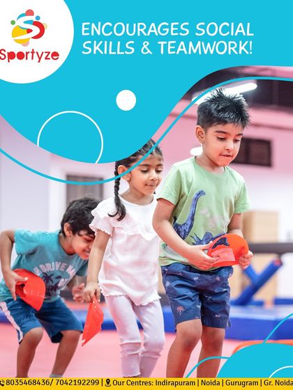 Our programs encourage social skills and teamwork. Here, children work together on an activity, learning to cooperate and communicate while having fun.