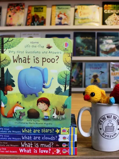 The 'Very First Questions and Answers' series is perfect for curious little minds. Lift the flaps to find simple answers to questions like "What is poo?".