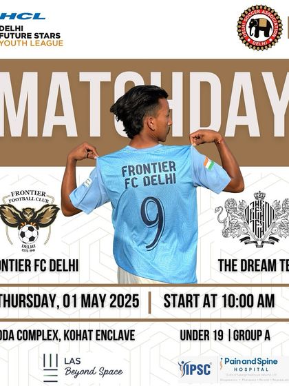 U-19 match day against The Dream Team. Our player shows his pride in the Frontier FC jersey.