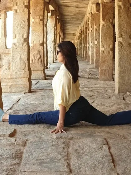 Practicing Hanumanasana, the splits, in this beautiful, ancient temple corridor was a humbling experience. It is a reminder that yoga can be practiced anywhere and that the journey is about connecting with your surroundings and your inner self.