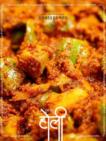 The final mix of a mango pickle, a beautiful medley of colours and textures, celebrating the festival of flavours in our kitchen.