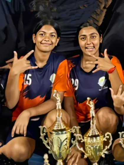 Our young players Saisha and Sidhika making us proud. Here they are celebrating with their trophies after a great performance at a school-level competition.