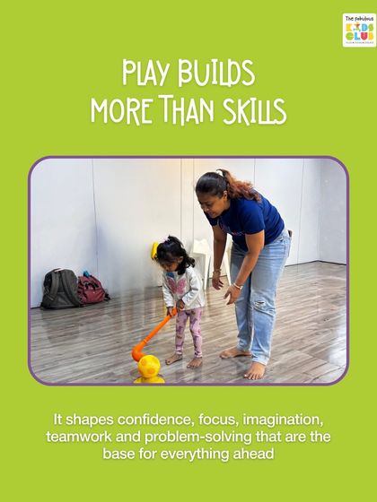 Play builds more than just skills. It shapes confidence, focus, and imagination, which are the foundations for everything ahead. Here, a mentor guides a child in a game, building trust and ability.