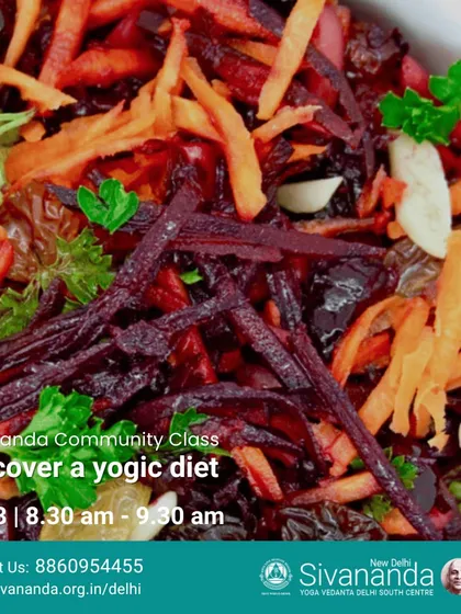 A workshop on discovering a yogic diet. We discussed the principles of a sattvic (pure) diet that promotes a calm mind and a healthy body, complementing the physical practice of yoga.