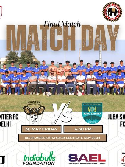 The final match day announcement for the DSA 'A' Division League. The entire season came down to this game against Juba Sangha FC at the Dr. BR Ambedkar Stadium.