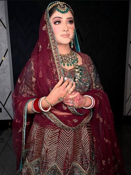 The complete look of the bride, exuding grace and royalty.