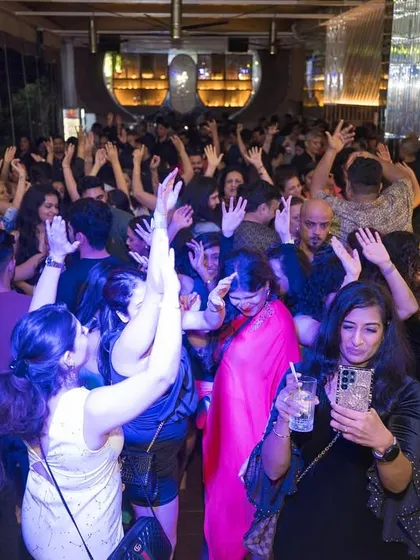 The crowd roaring at Badmaash for our super Bollywood and fusion event.