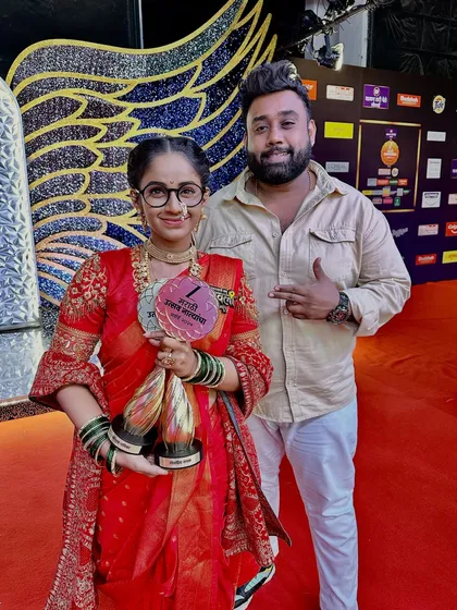 With actress Shivani Baokar, who won an award at the Zee Marathi function. A truly memorable night.