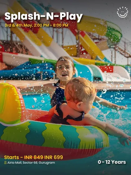 More water fun at Splash-N-Play, showing kids having a great time on the slides.