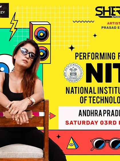 Campus gigs have a unique energy. Here's the poster for my performance at the National Institute of Technology (NIT), Andhra Pradesh. I love playing for student crowds and bringing the party to college fests.