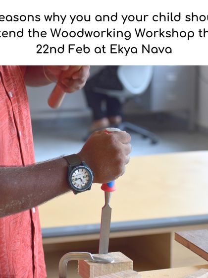 A close-up of woodworking in action. My workshops provide a safe and supervised environment for children and parents to learn practical skills, build confidence, and create lasting memories together.