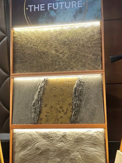 'The Future' series from Arrcoat. These panels experiment with embedded materials and deep, organic textures to create truly futuristic wall surfaces.