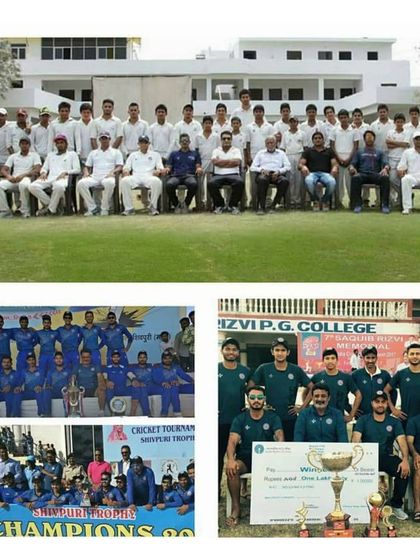A collage showcasing our teams' various victories and our annual trials for the residential hostel program, where we search for the next generation of talented cricketers.