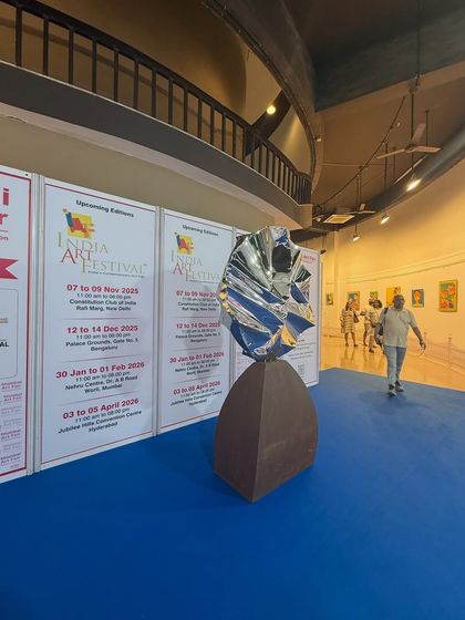 "Eclipse" on display at the India Art Festival, showing how the transient nature of an eclipse can be captured in a permanent form.