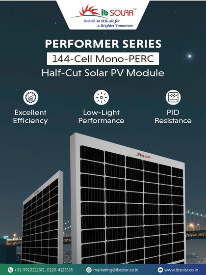 The Performer Series Mono-PERC module is engineered for consistent energy generation. Its half-cut cell design ensures excellent efficiency and strong resistance to Potential Induced Degradation (PID), securing your investment for the long term.
