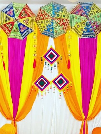 Shanaya Decorations - All-Inclusive Ceremony Packages (Haldi & Mehendi) Mehendi & Sangeet Backdrops photo 29
