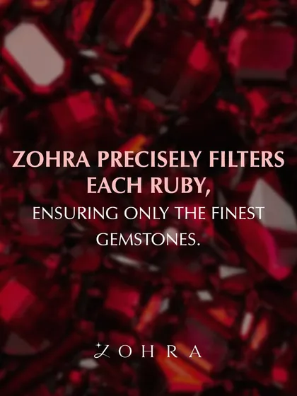 I precisely filter each ruby, ensuring only the finest gemstones make it into my collection. This commitment to quality is my promise to you.