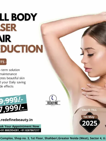 Our full body laser hair reduction package offers a long-term solution to unwanted hair. This offer provides significant savings, making it a cost-effective choice compared to years of waxing.